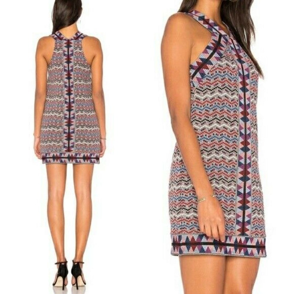 BCBGMAXAZRIA Tesa Jacquard Halter Dress XS